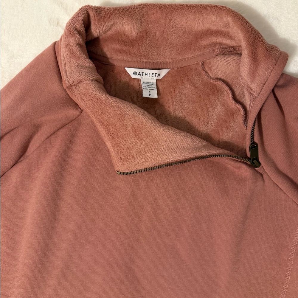 Athleta Dusty Rose Quarter-Zip Pullover